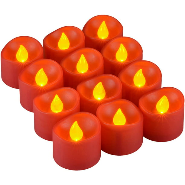 12 x Flickering Flameless LED Tea Lights Halloween Christmas Party Candle Lights